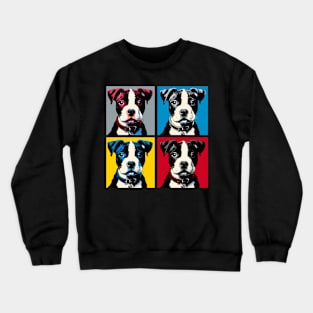 Pop Retro American Staffordshire Terrier Art - Cute Puppy Crewneck Sweatshirt